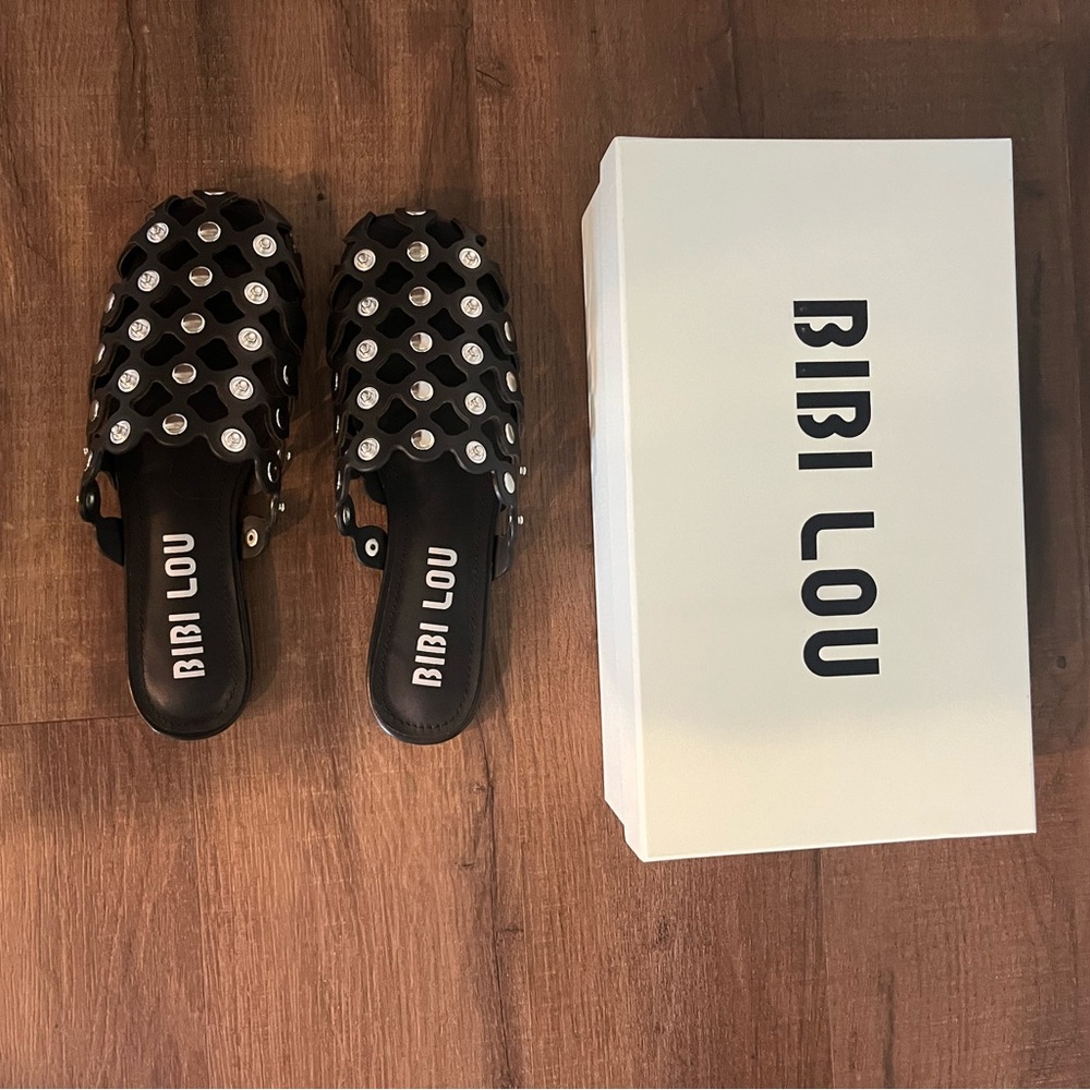 Bibi Lou Black Studded Slide Sandals